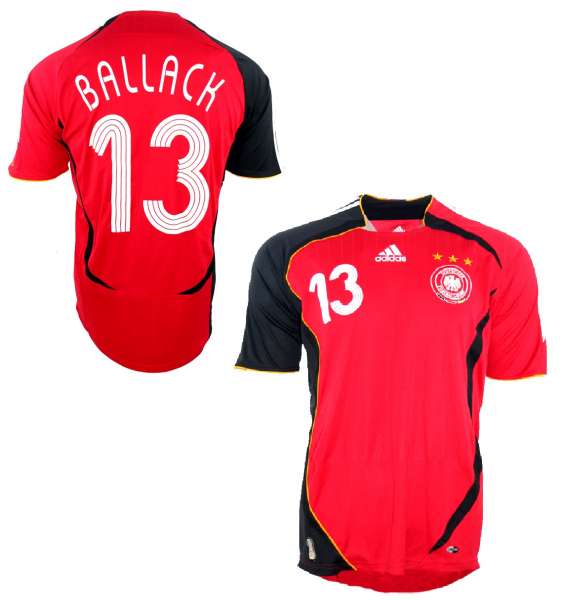 Adidas Germany jersey 13 Michael Ballack 2006 red away kids 128 cm