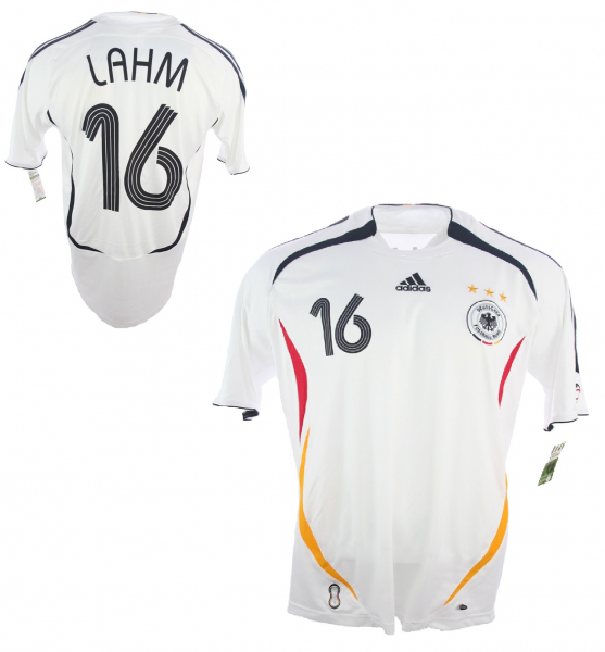 Adidas Germany DfB jersey 16 Philipp Lahm 2006 World Cup home white signatured men's L