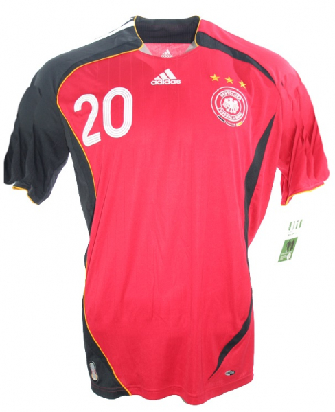 Adidas Germany Jersey 20 Lukas Podolski World cup 2006 Red/Black men's XXL