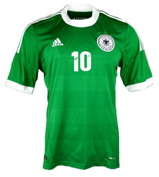 Adidas Deutschland Trikot 10 Lukas Podolski Euro 2012 auswärts DFB grün Herren 3XL/XXXL