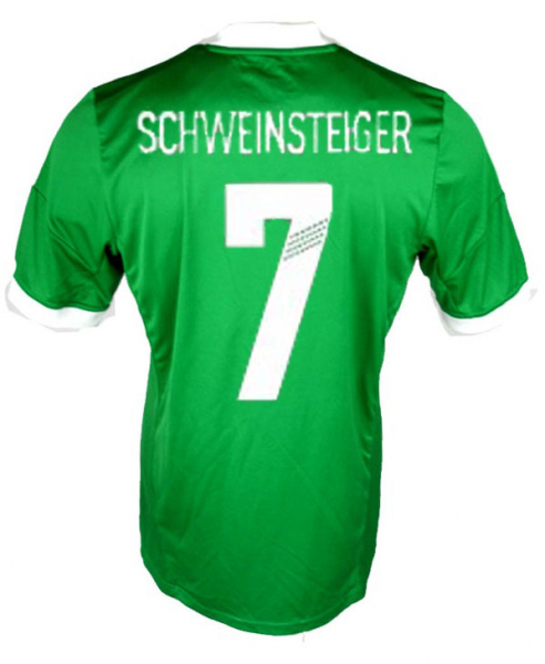 Adidas Deutschland Trikot 7 Bastian Schweinsteiger Euro 2012 auswärts DFB grün Herren S
