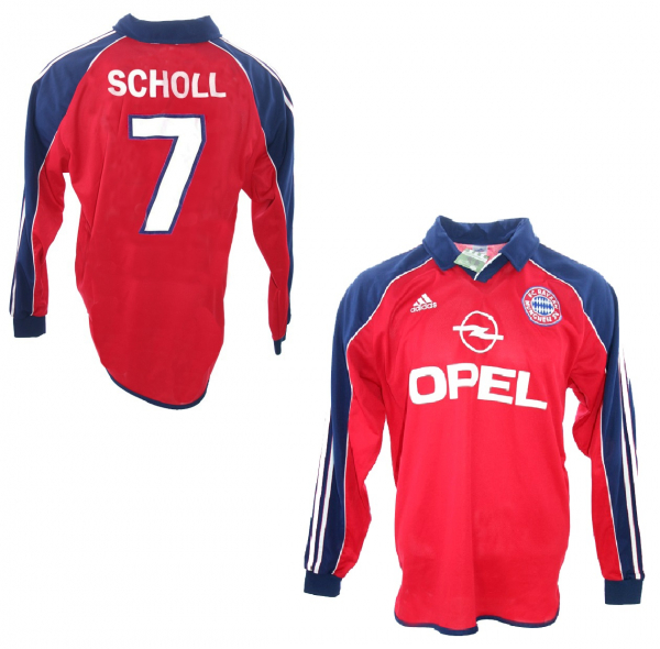Adidas FC Bayern Munich jersey 7 Mehmet Scholl 1999/2001 match worn Champions League Opel Equipment men's XL