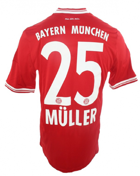 Adidas FC Bayern Munich jersey 25 Thomas Müller 2013/14 Triple home men's M