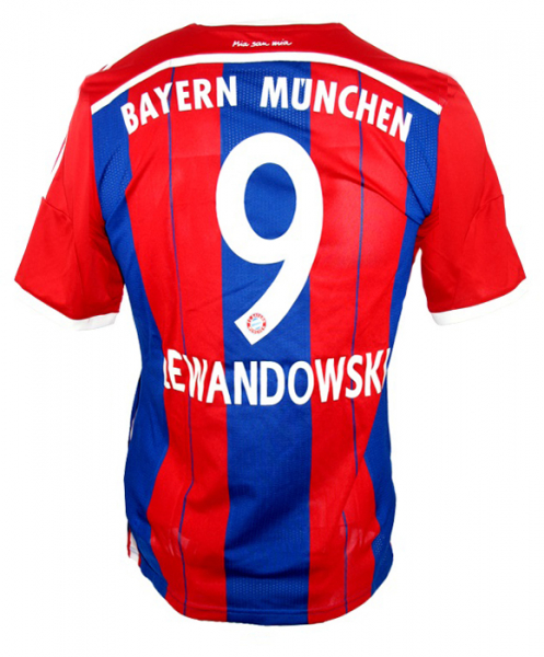 Adidas FC Bayern München Trikot 9 Robert Lewandowski 2014/15 Heim mit Fifa winner Patch Herren M