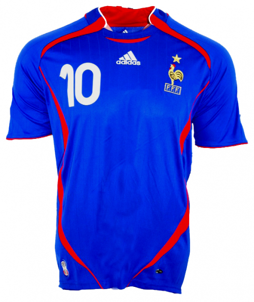 Adidas Frankreich Trikot 10 Zinedine Zidane WM 2006 Heim Blau Herren S (B-Ware)