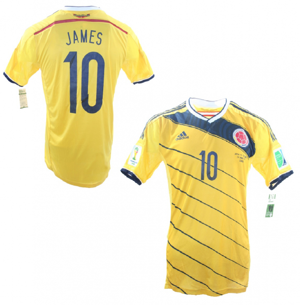 Adidas Columbia Jersey 10 James Rodriguez WC 2014 Home yellow NEW men's XL