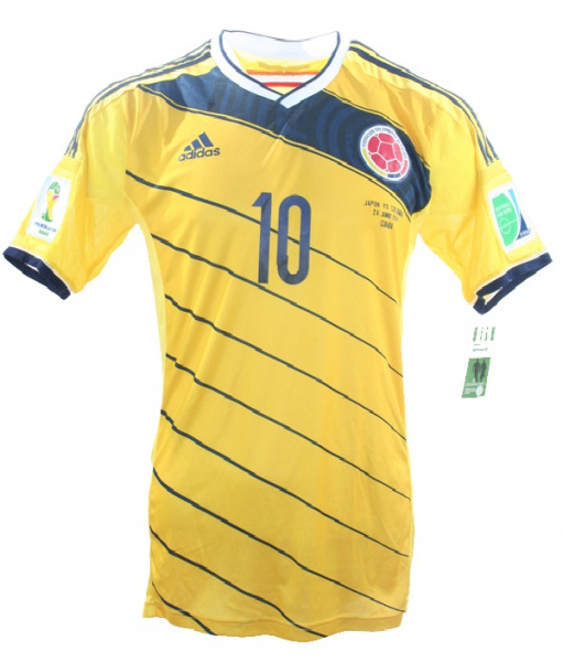 Adidas Columbia Jersey 10 James Rodriguez WC 2014 Home yellow NEW men's XL