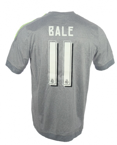 Adidas Real Madrid Trikot 11 Gareth Bale 2015/16 Away Grau Herren L
