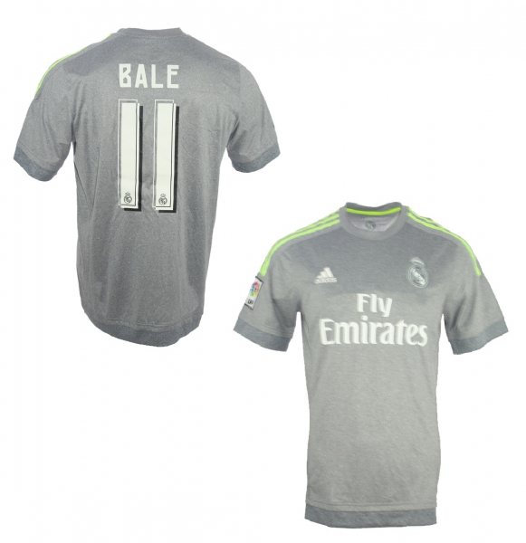 Adidas Real Madrid Trikot 11 Gareth Bale 2015/16 Away Grau Herren L