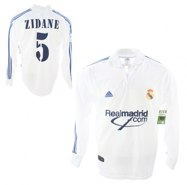 Adidas Real Madrid Trikot 5 Zinedine Zidane 2001/02 Heim langarm Matchworn Herren XL