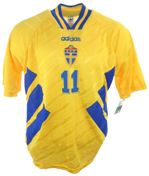 Adidas Schweden Trikot 11 Tomas Brolin 1994 WM USA Herren S(M) oder XL