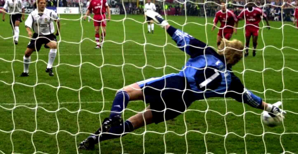 Adidas FC Bayern München Trikot 1 Oliver Kahn Torhüter 2000/2001 Finale Sieger blau matchworn Herren XL