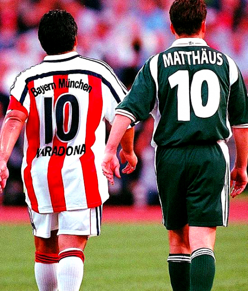Adidas FC Bayern München Trikot 10 Diego Maradona 2000/01 CL Sieg Away Opel Weiß Rot Herren S, M, L oder XL
