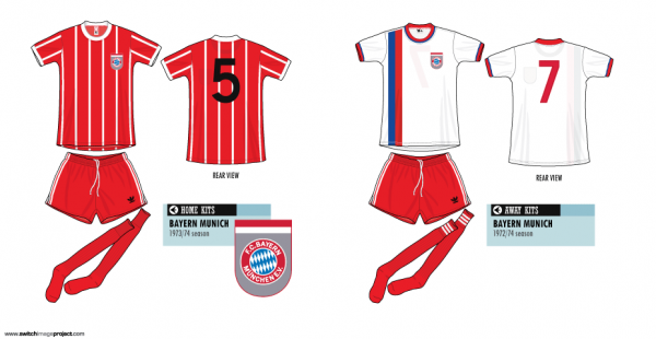 Retro FC Bayern München Trikot 1973-1974 CL Sieger Baumwolle Herren S/M/L oder 2XL/XXL