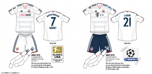 Adidas FC Bayern München Trikot 18 Klose 2010/11 auswärts weiß Liga total Herren XL