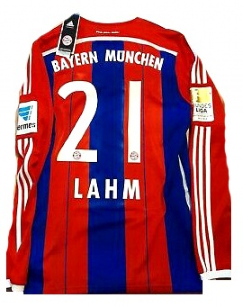 Adidas FC Bayern München Trikot 21 Philipp Lahm 2014/15 langarm heim neu blau rot gestreift Herren M