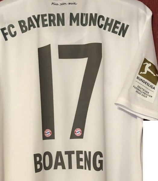 Adidas FC Bayern Munich jersey 17 Jerome Boateng 2019/20 away white T-com Telekom men's M