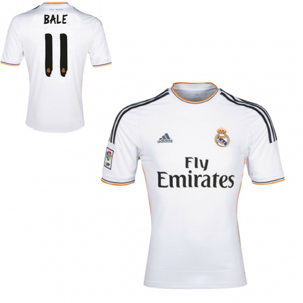 Adidas Real Madrid Trikot 11 Bale 2013/14 Heim weiß Fly Emirates Neu Herren L