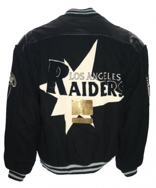 Campri Team Line Los Angeles Raiders Oakland college jacket jersey black NFL men's L (52/54)
