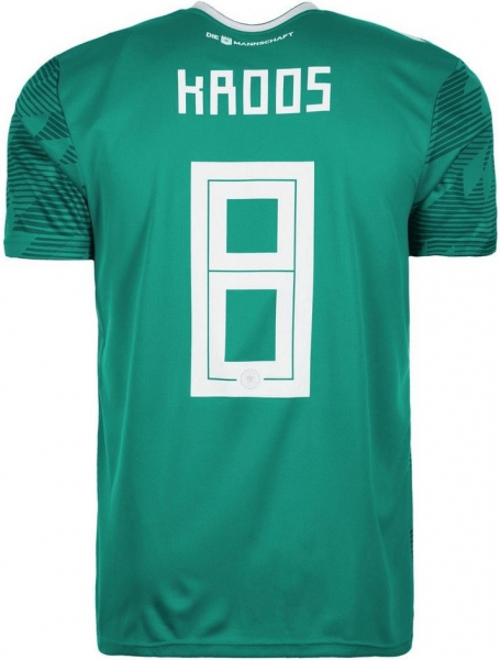 Adidas Deutschland Trikot 8 Toni Kroos WM 2018 Auswärts Grün DFB 4 Sterne Herren XL oder XXL/2XL