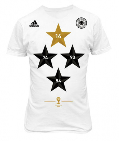 Adidas Alemania DfB T-Shirt Camiseta Home coming blanco 2014 4 star campeones señora S