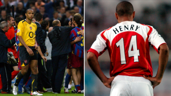 Nike FC Arsenal Trikot 14 Thierry Henry 2003/04 O2 Gelb unbeaten CL Herren 2XL/XXL