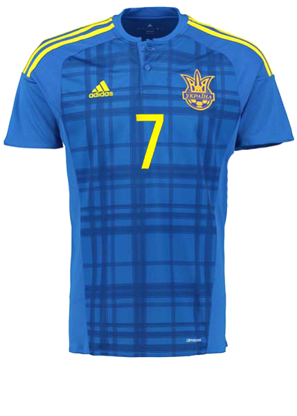Adidas Ukraine Trikot 7 Andrij Jarmolenko Iarmolenko Yarmolenko Euro 2016 heim blau Herren M