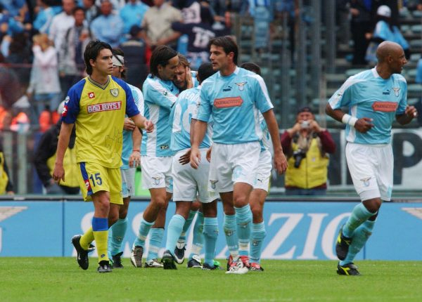 Puma Lazio Rom Trikot 21 Simone Inzaghi 2003/2004 Heim Parmacotto Neu Blau/Weiß Herren L