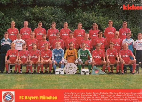 Adidas FC Bayern Munich jersey 11 Roland Wohlfarth / Alan McInally 1989/91 red home Opel men's M