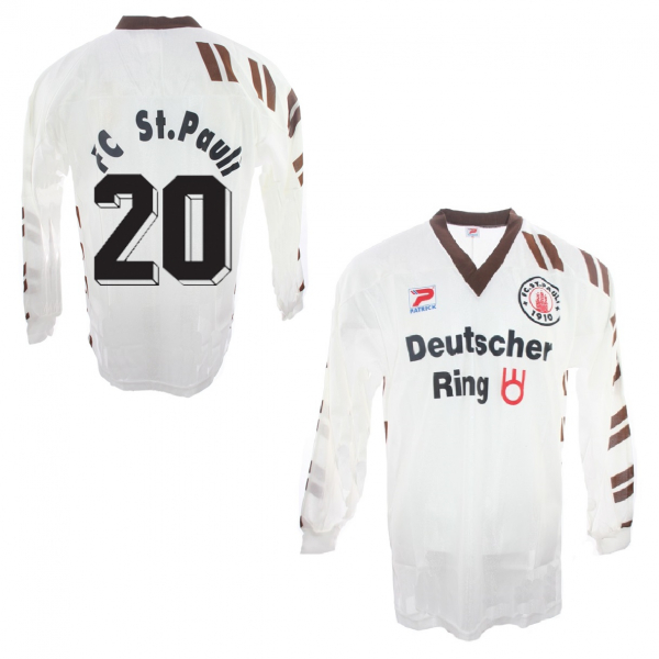 Patrick FC St. Pauli jersey 20 Martin Driller 1992/93 Deutscher Ring New home men's XL or XXL/2XL