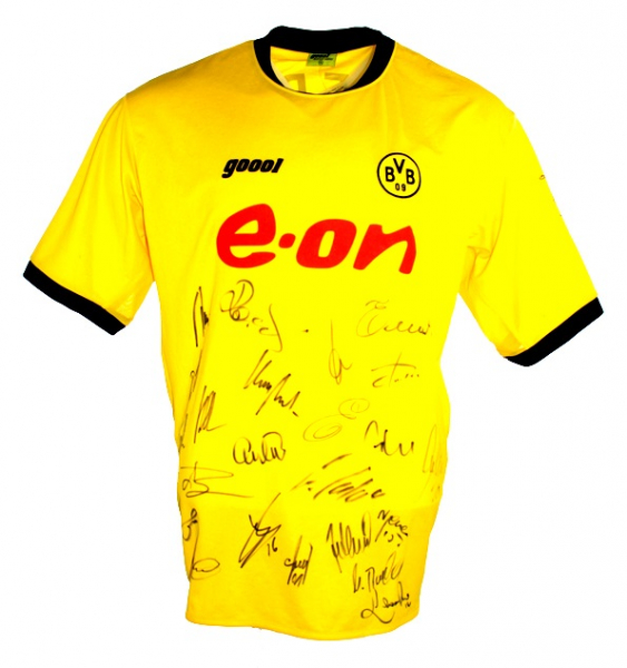 Goool Borussia Dortmund Trikot 17 Dede 2003/04 BVB E-on Gelb Signiert Herren XL
