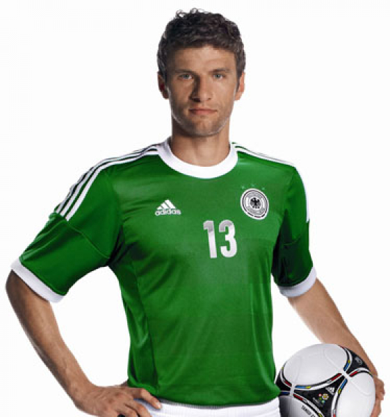 Adidas Deutschland Trikot 13 Thomas Müller Euro 2012 auswärts away DFB Grün Herren S, M oder L