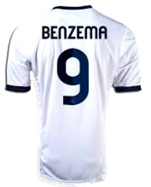 Adidas Real Madrid Trikot 9 Karim Benzema 2012/13 Weiß Blau Navy Bwin Herren L