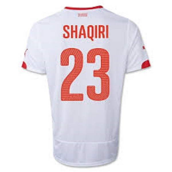 Puma Suiza camiseta  23 Xherdan Shaqiri Copa del mundo 2014 blanco SFV ASF senor L