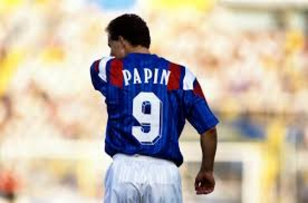 Adidas Frankreich Trikot 9 Jean-Pierre Papin Euro 1992 Heim Blau Herren M