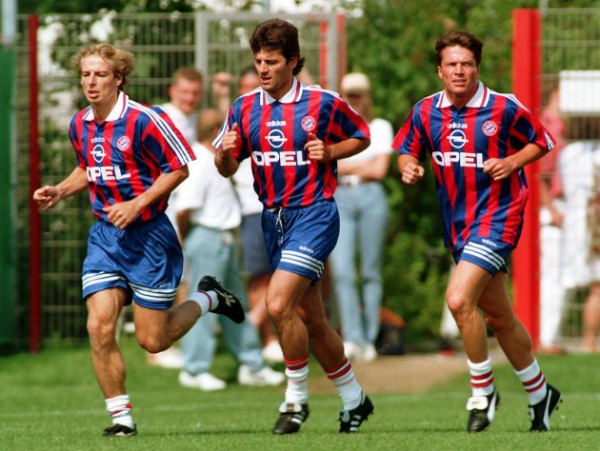 Adidas FC Bayern München Trikothose Hose Shorts 1995-1996 1997 Opel Blau Herren S, 176 cm - S-M oder Kinder 128 cm
