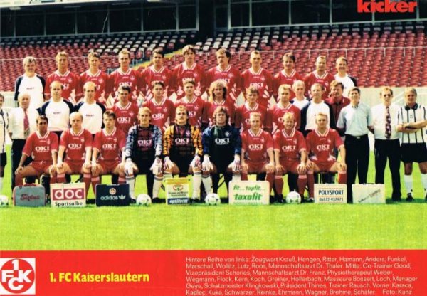 Adidas 1.FC Kaiserslautern camiseta FCK Oki 1994/95 señor  S o M
