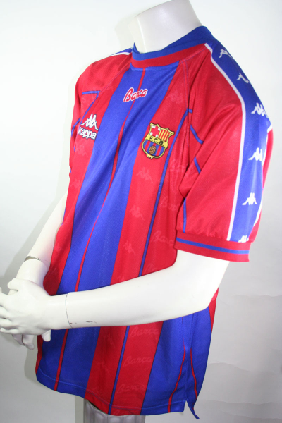 Kappa FC Barcelona Trikot 8 Hristo Stoichkov oder Christo Stoitschkow 1997/98 Heim Herren XL