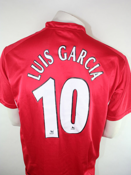 Reebok FC Liverpool camiseta 10 Luis Garcia Champions League campeones final 2005 rojo senor XL