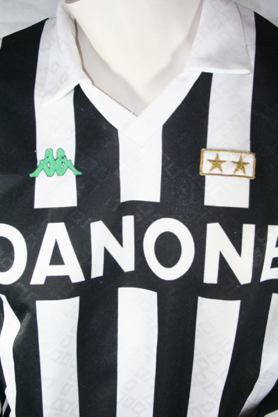 Kappa Juventus Turin Trikot 1992-94 Danone heim weiß schwarz langarm Herren L