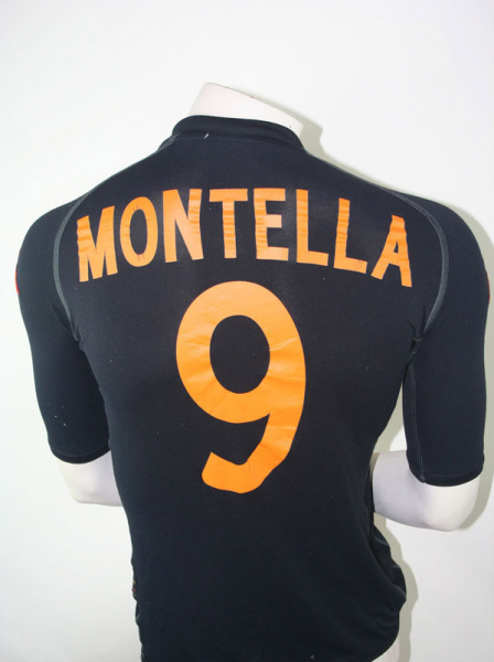 Kappa AS Roma Rome camiseta 9 Vincenzo Montella 2002/02 negro senor S