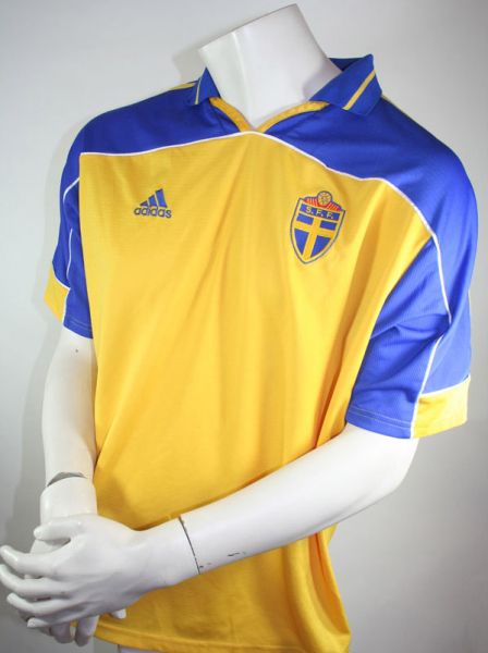 Adidas Schweden Trikot Euro 2000 bis WM 2002 heim gelb Herren XL