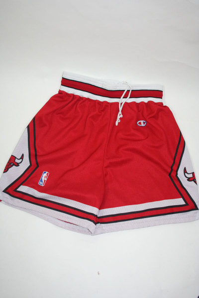 Champion Chicago Bulls Hose Shorts Rot Rodman Pippen Michael Air Jordan Herren XL und 2XL/XXL