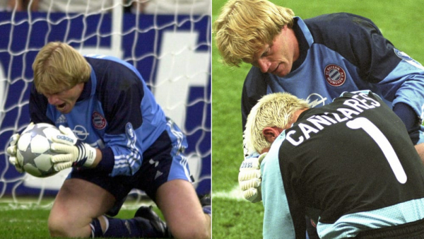 Adidas FC Bayern München Trikot 1 Oliver Kahn Torhüter 2000/2001 Finale Sieger blau matchworn Herren XL