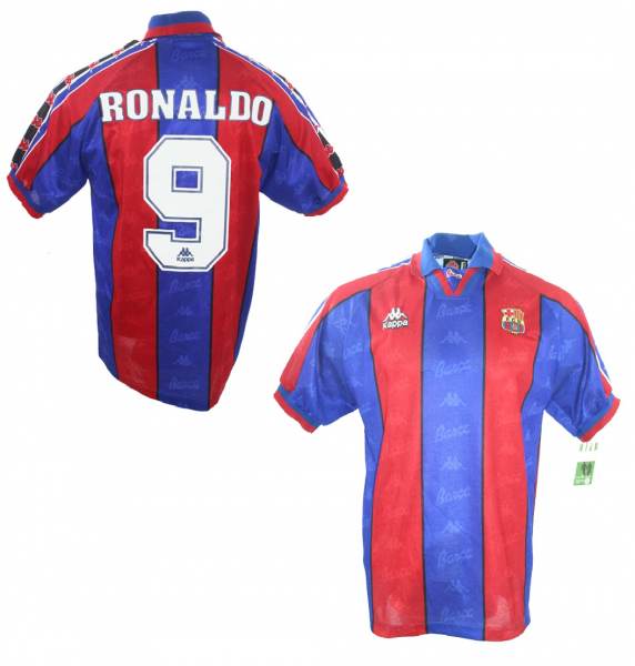 Kappa Fc Barcelona Trikot 9 Ronaldo 1995/96 Heim El fenomene Herren M oder L