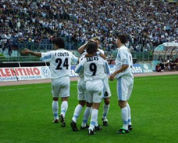 Puma Lazio Rom Trikot 9 Marcelo Salas 1999/2000 away Weiß/Blau Herren L/XL