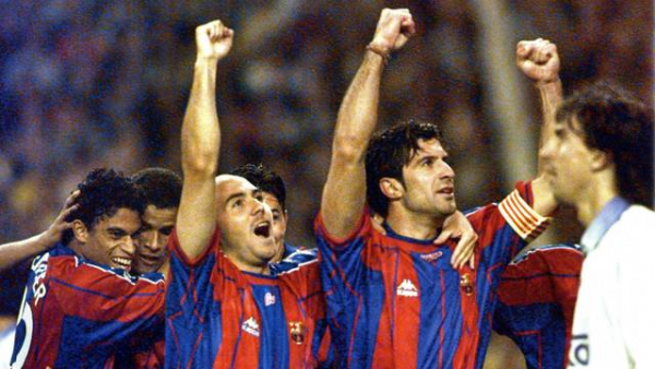 Kappa FC Barcelona Trikot 7 Luis Figo 1997/98 Away Orange Herren S