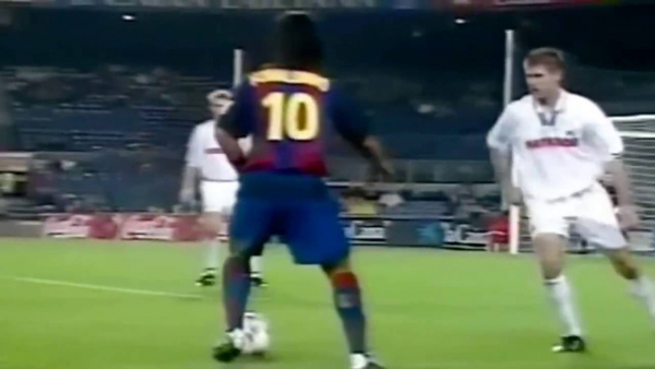Nike FC Barcelona jersey 10 Ronaldinho 2003/04 away men's XL