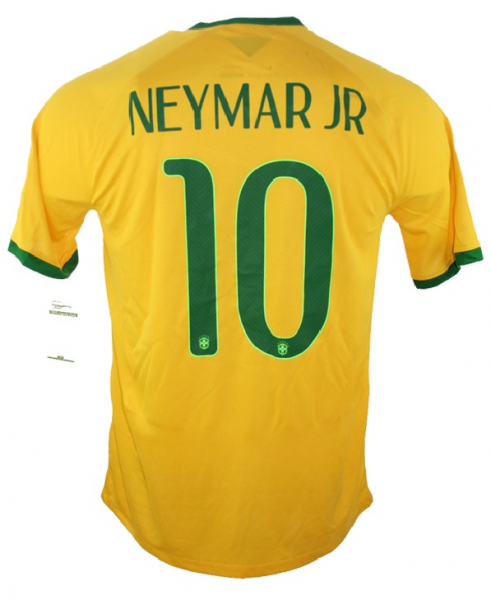 Nike Brasilien Trikot 11 Neymar JR WM 2014 Gelb Heim WM Herren 170cm=S-M