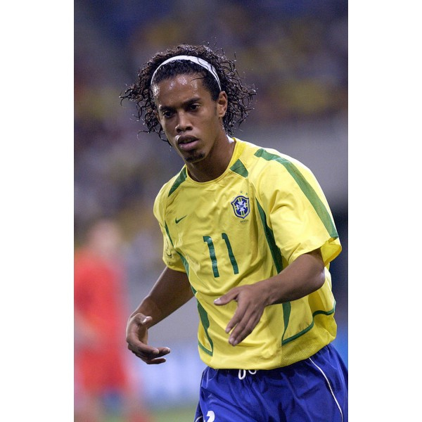 Nike Brasilien Trikot 11 Ronaldinho WM 2004 Gelb Heim Weltmeister Herren XXL/2XL